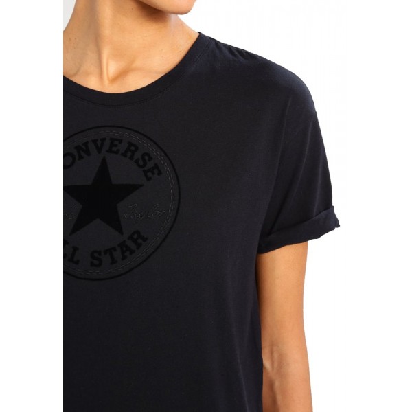 T-SHIRT CONVERSE ELEVATED CHUCK PATCH EASY CREW ΜΑΥΡΟ